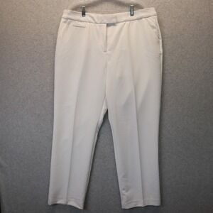 Investments Pants Womens 16S Dress Trousers Career Stretch Flex Flat Front White